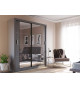 Armoire 2 portes coulissantes avec miroir grise