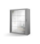 Armoire 2 portes coulissantes avec miroir grise