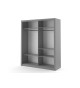 Armoire 2 portes coulissantes avec miroir grise