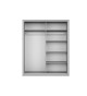 Armoire 2 portes coulissantes avec miroir grise