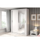 Armoire portes coulissantes blanche avec miroir