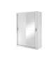 Armoire portes coulissantes blanche avec miroir
