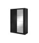 Armoire portes coulissantes noire avec miroir