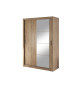 Armoire portes coulissantes déco chêne Shetland avec miroir