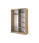 Armoire portes coulissantes déco chêne Shetland avec miroir