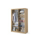 Armoire portes coulissantes déco chêne Shetland avec miroir