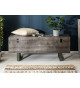 Banc coffre en bois original de manguier grisé