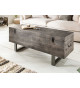 Banc coffre en bois original de manguier grisé