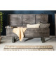 Banc coffre en bois original de manguier grisé