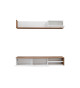Meuble TV suspendu 180 cm blanc et bois
