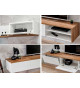 Meuble TV suspendu 180 cm blanc et bois