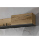 Meuble Télé mural gris anthracite et chêne 180 cm