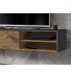 Meuble Télé mural gris anthracite et chêne 180 cm
