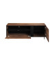Meuble TV 155 cm chêne foncé et noir