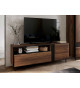 Meuble TV 155 cm chêne foncé et noir