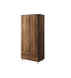 Armoire d'entrée penderie et rangement chêne foncé et noir