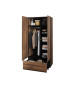 Armoire d'entrée penderie et rangement chêne foncé et noir