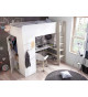 Lit mezzanine 1 place, bureau et rangement