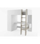 Lit mezzanine 1 place, bureau et rangement