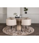 Table à manger ronde en bois 110 cm chêne chaulé