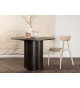 Table à manger ronde 110 cm en bois finition Moka