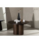 Table basse ronde 80 cm en bois finition Moka