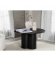 Table basse ronde 80 cm en bois finition noire