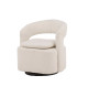 Fauteuil design en tissu bouclé blanc