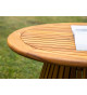 Table basse de jardin ronde en bois d'acacia