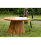 Table basse de jardin ronde en bois d'acacia