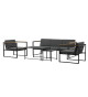 Salon de jardin contemporain gris, 5 places