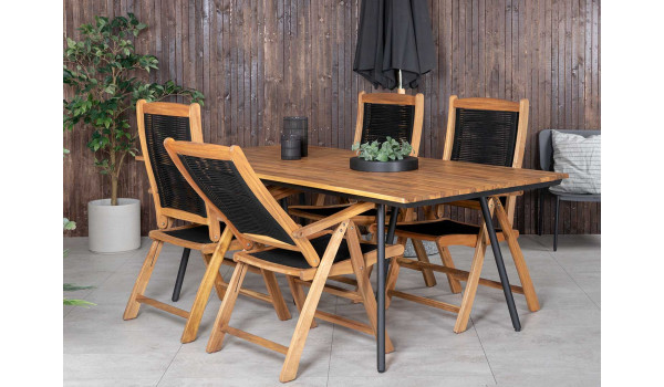 Table de jardin en bois d'acacia huilé 200 cm