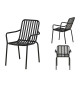 Chaises extérieurs en aluminium noir