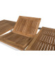 Table de jardin extensible en teck et aluminium blanc