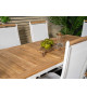 Table de jardin extensible en teck et aluminium blanc