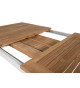 Table de jardin extensible en teck et aluminium blanc