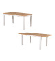 Table de jardin extensible en teck et aluminium blanc