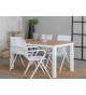 Table de jardin extensible en teck et aluminium blanc