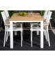 Table de jardin extensible en teck et aluminium blanc