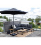 Salon d'angle de jardin contemporain gris, 5 places