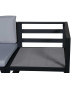 Salon d'angle en aluminium noir et coussin gris