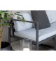 Salon d'angle en aluminium noir et coussin gris