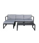 Salon d'angle en aluminium noir et coussin gris