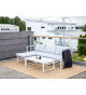 Salon en aluminium blanc et coussin clair