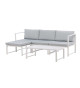 Salon en aluminium blanc et coussin clair