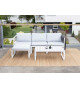 Salon en aluminium blanc et coussin clair