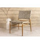 Chaise de jardin en aluminium effet bois & poly-rotin