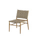 Chaise de jardin en aluminium effet bois & poly-rotin