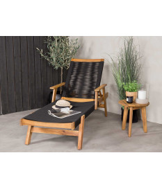 Bain de soleil en bois et cordage noir