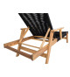 Bain de soleil en bois et cordage noir